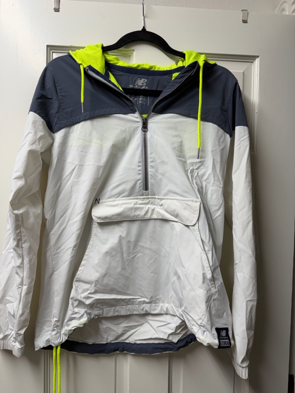 New Balance White Jacket with Charcoal Trim